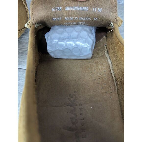 Clarks England Tan Nubuck Leather Slip On Driving Loafers Shoes Men 11M US/44EU - Picture 9 of 16